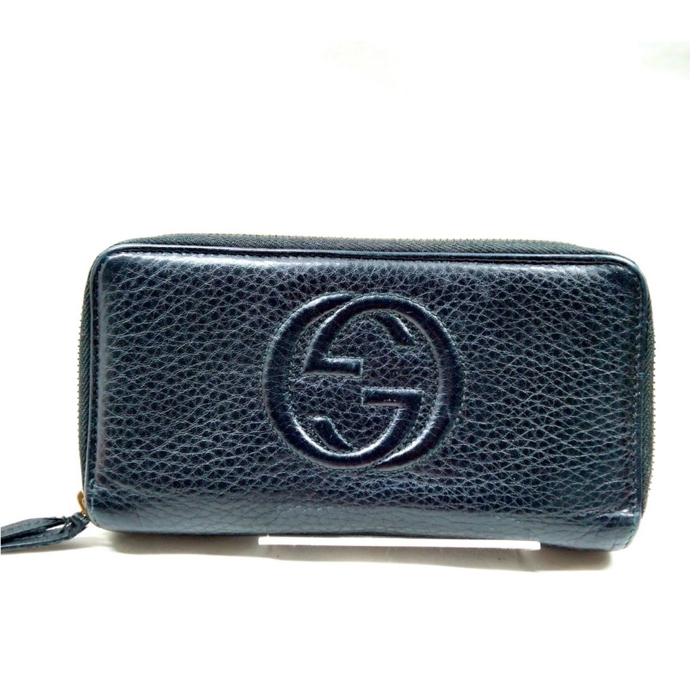 Gucci Black SoHo Leather Double Zip Wallet